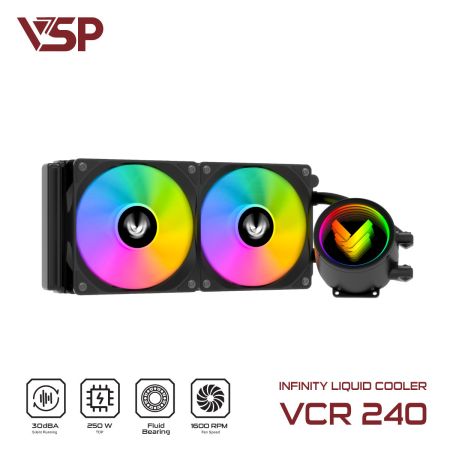 Tản nhiệt nước VSP Infinity Liquid Cooler VCR-240 / TK1 Leopard (Đen / Trắng)