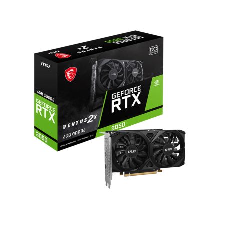 VGA MSI GeForce RTX 3050 VENTUS 2X E 6GB OC – 6GB GDDR6, 2 Fan, NVIDIA Ampere