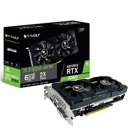 VGA T-WOLF NVIDIA GeForce RTX 2060 6GB GDDR6 – 6GB GDDR6, 2 Fan, Turing
