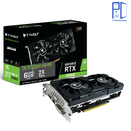 VGA T-WOLF NVIDIA GeForce RTX 2060 6GB GDDR6 – 6GB GDDR6, 2 Fan, Turing