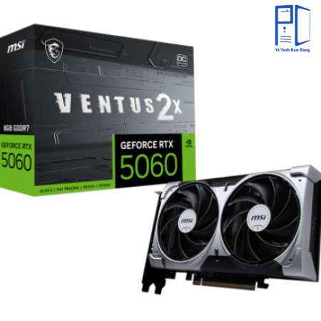 VGA MSI GeForce RTX 5060 SHADOW 2X OC 8GB GDDR7 – 8GB GDDR7, 2 Fan, Blackwell