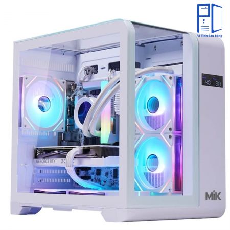 THÙNG MÁY CASE MIK BARBATOS ATX – WHITE (View 3 góc, hỗ trợ AIO 360)