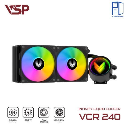Tản nhiệt nước VSP Infinity Liquid Cooler VCR-240 / TK1 Leopard (Đen / Trắng)