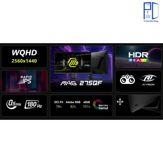 Màn hình Gaming MSI MAG 275QF 2K | 27 inch, QHD, IPS, 180Hz, 0.5ms