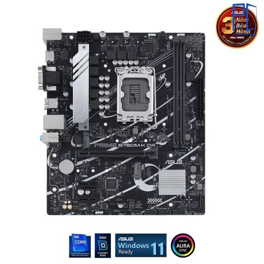 Mainboard Asus Prime B760M-K DDR5 (Intel B760/ Socket 1700/ M-ATX/ 2 khe ram/ 2.5 Gigabit LAN)