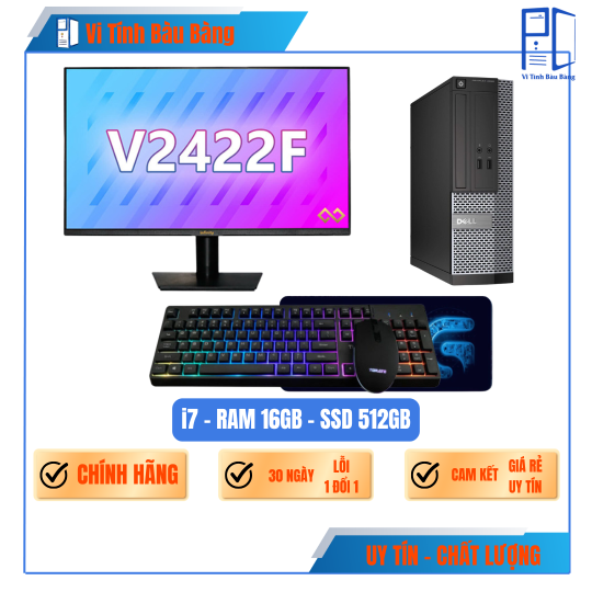 Máy Bộ Văn Phòng Cấu Hình Cao(i7, Ram 16, SSD 515GB, 24Inch )