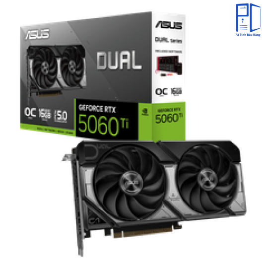 VGA ASUS Dual GeForce RTX 5060 Ti 16GB GDDR7 OC Edition – 16GB GDDR7, 2 Fan, Blackwell