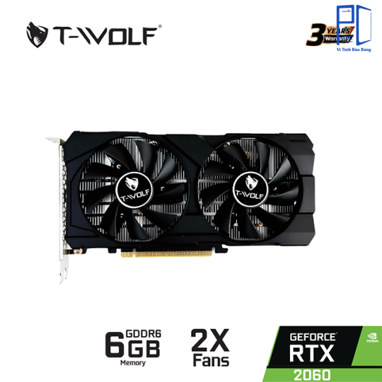 VGA T-WOLF NVIDIA GeForce RTX 2060 6GB GDDR6 – 6GB GDDR6, 2 Fan, Turing
