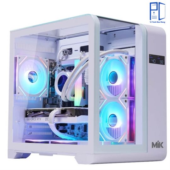 THÙNG MÁY CASE MIK BARBATOS ATX – WHITE (View 3 góc, hỗ trợ AIO 360)