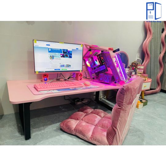 Combo Bàn Ghế Gaming Bệt - Đen/Trắng/Hồng